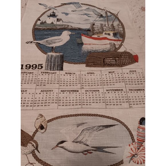 1995 Cotton Linen Tea Towel Nautical Light House Birth Year or Anniversary Gift - Picture 3 of 12